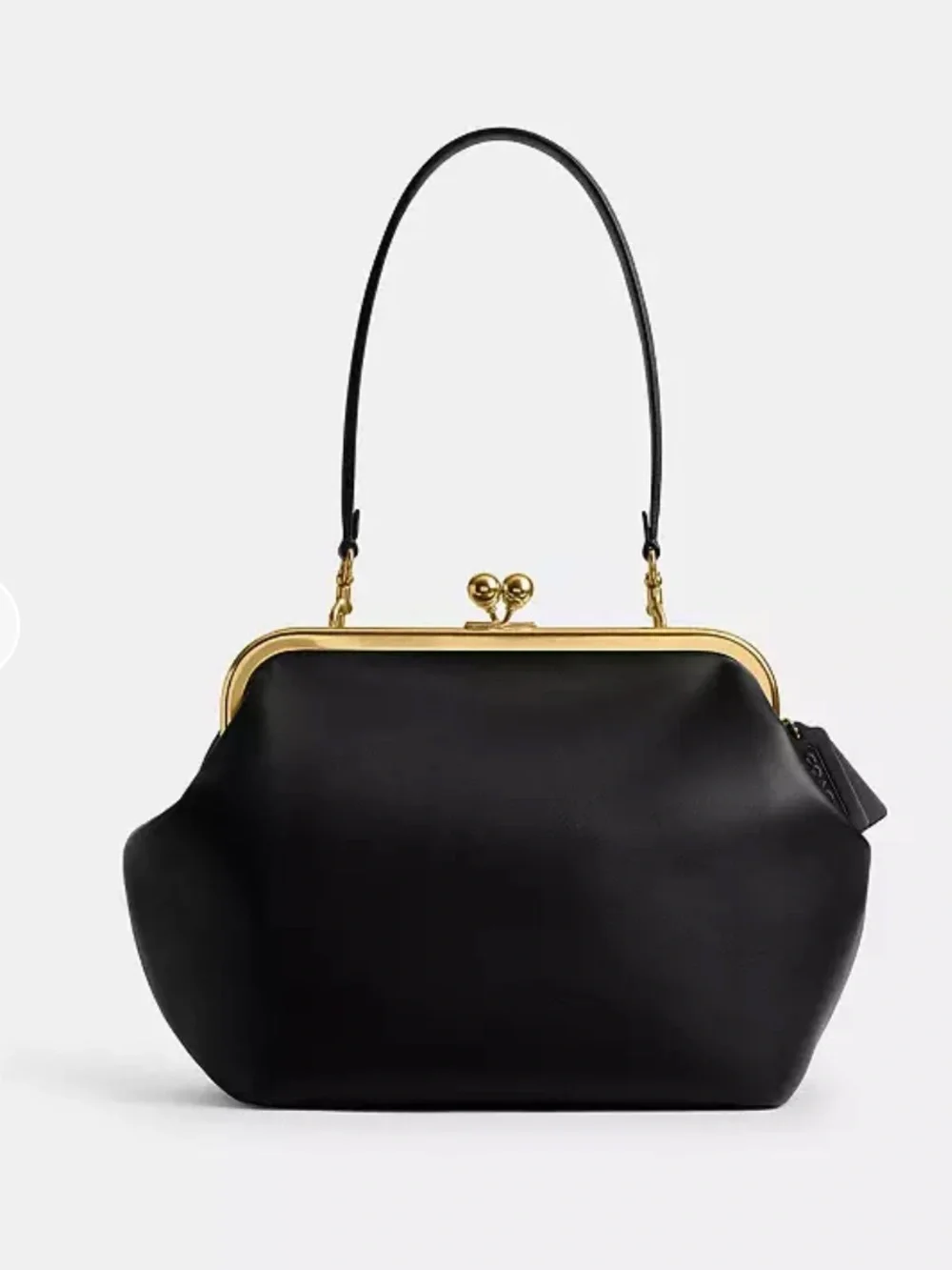 Coach Black Kisslock Frame Shoulder Bag 27 with Gold Hardware